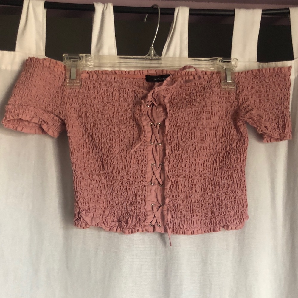 Blush off the shoulder top